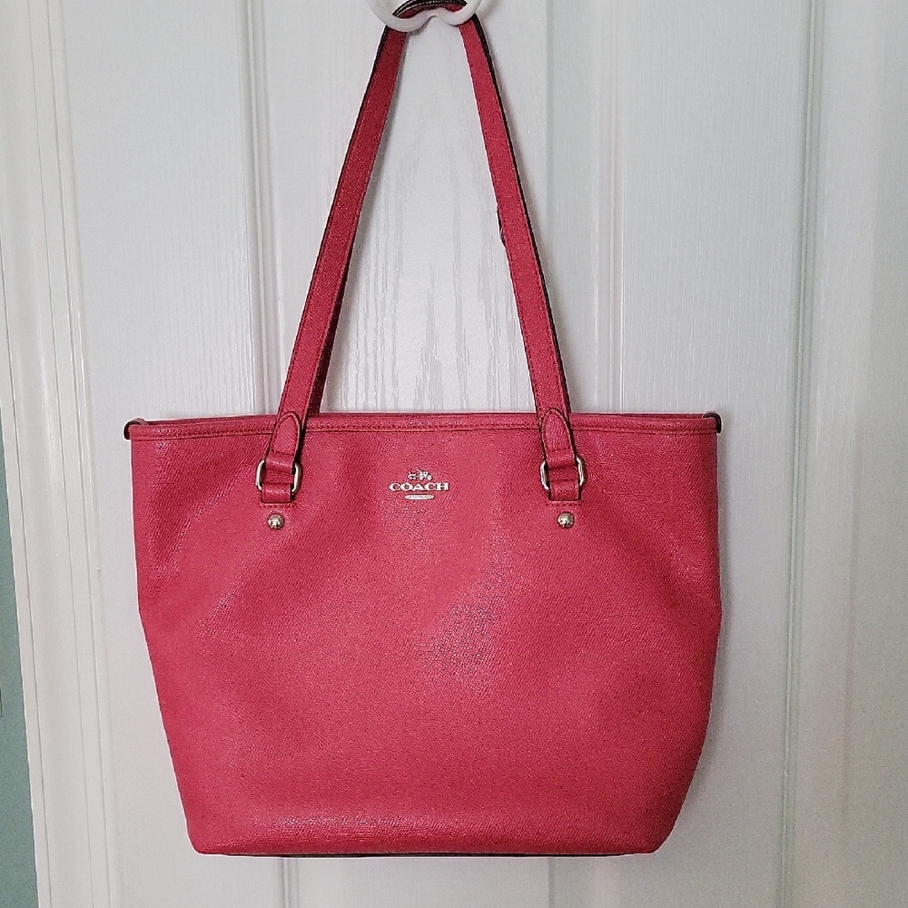 Coach Coral Pink City Zip Tote Bag